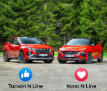 Souboj červených SUV ve sportovním designu N Line. 🏁🟥 Je vám sympatičtější Tucson, nebo Kona? Hlasujte ⬇️⬇️