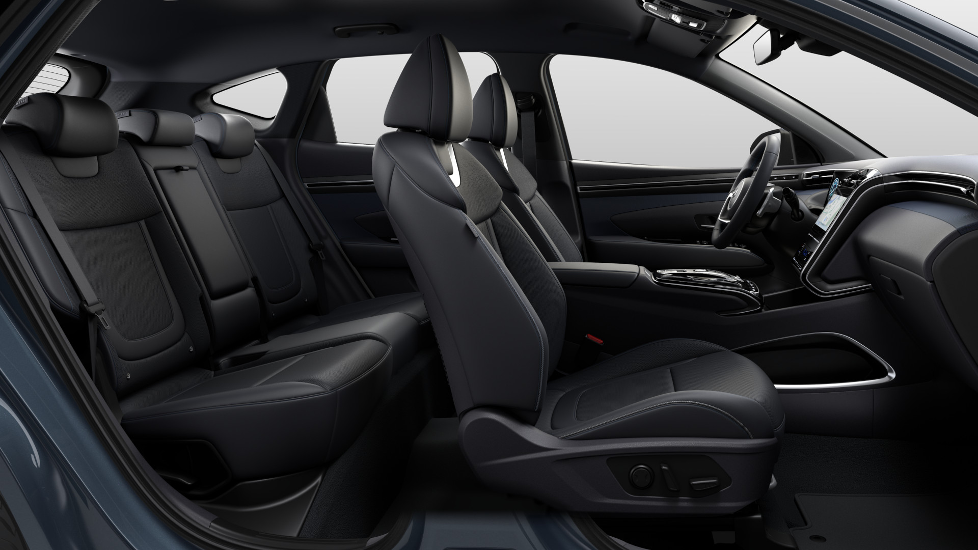 Pohled na interiér zcela nového kompaktního SUV Hyundai TUCSON Hybrid.